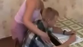 Russian mom and young lover