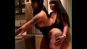 Big booty ebony strippers making a clap and kitchen
