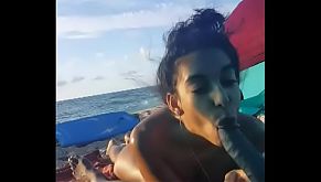 Slurping that Daddy Dick at the beach with Claire &amp; Vance Black
